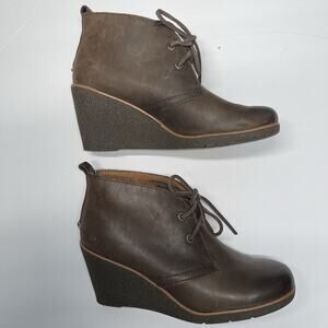 Sperry Women's 8.5M‎ Harlow Burnished Brown Leather Wedge Heel Ankle Bootie